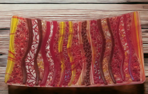 Handmade Fused Colorful Art Glass Sushi Dish