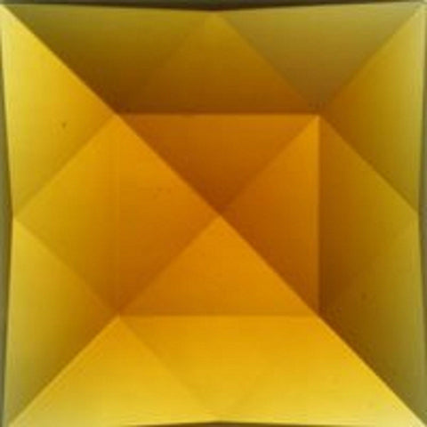 30mm Square Faceted Jewel - Light Amber