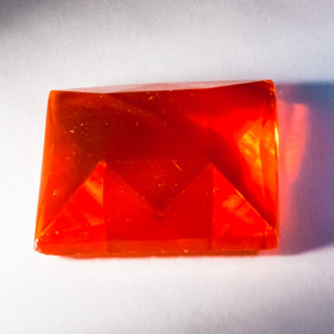 25mm Square Faceted Jewel - Orange