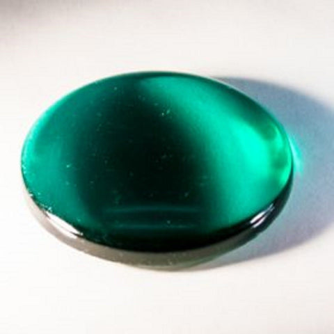 12mm Round Emerald Green Smooth Glass Jewel Flat Back