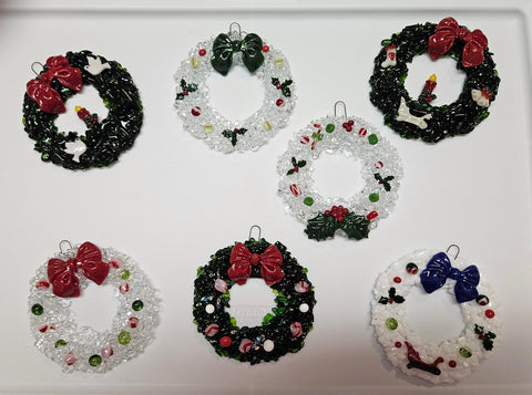 Handmade Fused Art Glass Christmas Wreath Including Gift Box
