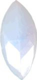 Stained Glass Jewels - 42mm X 20mm White Navette Faceted Jewel