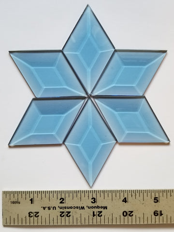 1 3/4 X 3 Light Blue Diamond Bevels Pack of 6