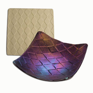 GX04 - 7 Inch Square Harlequin Texture Plate Mold for Glass Slumping