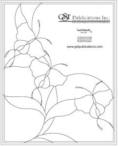 Free Stained Glass Patterns -  GST Small Butterfly Panel for Bevel Cluster GST113