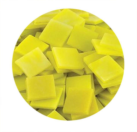3/4" Yellow Opaque Stained Glass Chips - 48 Pieces