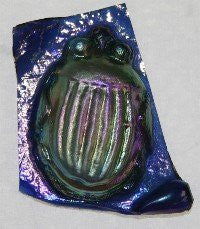 Stained Glass Jewels - Large Scarab - Blue Aurene