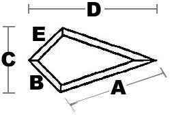 TearDrop Clear Glass Bevel 4 inches long- pack of 5 BVT03
