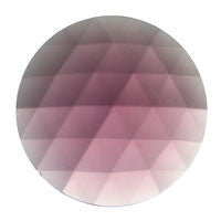 35mm (1.40 Inch) Round Amethyst Faceted Glass Jewel Flat Back