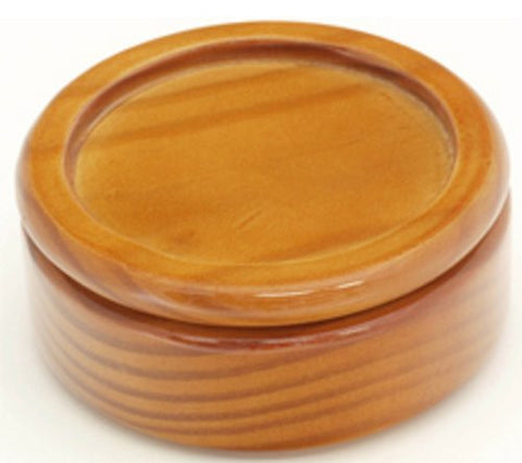 Oak Round Jewelry Box with Opening for Your Glass