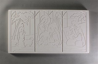 DT34 NATIVITY TEXTURE Mold for Glass Tile or Dish 7 X 13 for Slumping