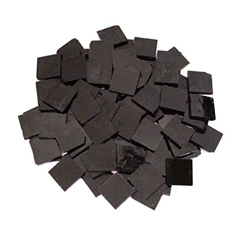 Mosaic Supplies - 3/4" Stained Glass Chips Black - 80 Pieces