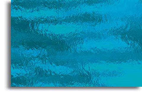 Deep Aqua Rough Rolled Glass 7 x 12 Hobby Sheet 5333RR