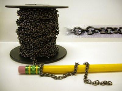 10 feet Lightweight Pewter Black Chain for Boxes or Suncatchers