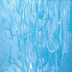Spectrum Sky Blue/White Wispy Stained Glass 8 x 12 Hobby Sheet 83391