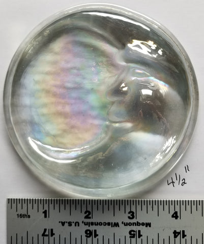4 1/2 Inch Clear Iridescent Moonface Jewel