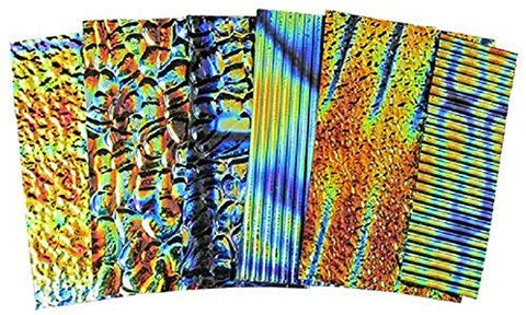 1/2 LB Jeweler's Scrap Black Dichroic Glass COE96 Fusible Tie Dye Thin