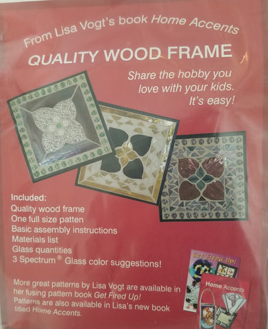 Black Wood Frame for Mosaics or Fused Glass 8 x8 Includes Hanger