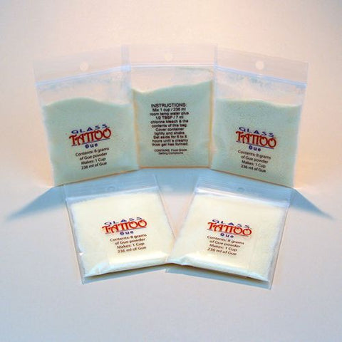 5 Packs Glass Tattoo GUE 8 Gram Packets - Any coe frit