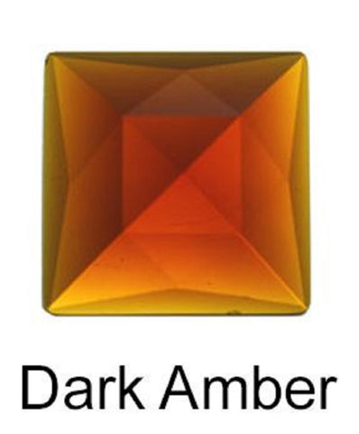 25mm Square Faceted - Dark Amber