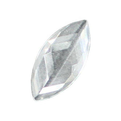 Stained Glass Jewels - 42mm X 20mm Clear Navette Faceted Jewel
