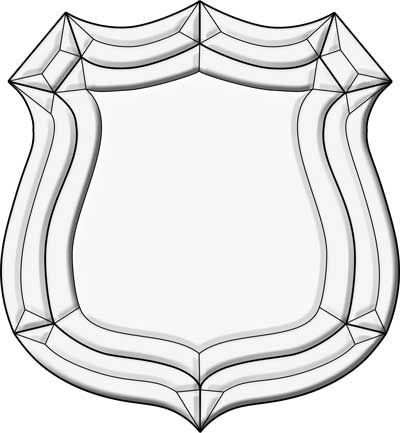 Stained Glass Supplies Police Officer's Badge Emblem Bevel Cluster EC236