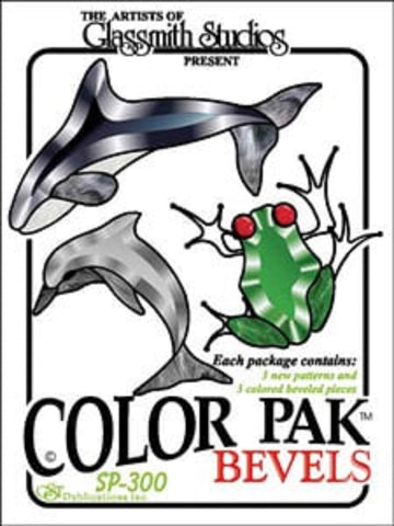 Stained Glass Bevel Cluster Color Pak Whale, Dolphin, Frog