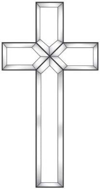 Exquisite Cluster Clear Small Beveled Glass Cross EC151