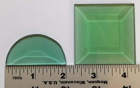 2 Inch Greenish Half Round Bevels pack of 6 (Square not included)