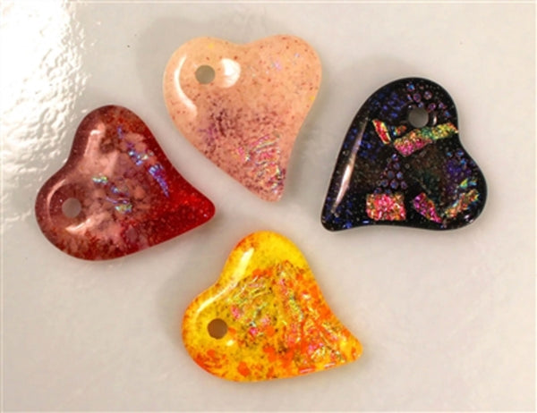 LF133 - Quad (4) holey heart frit molds for glass cabochons