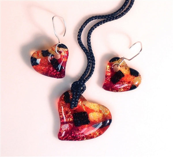 LF73 - Holey Heart Trio Jewelry Casting Mold for Glass Fusing