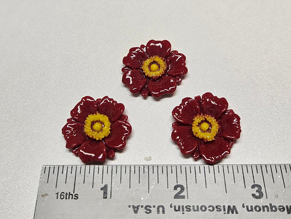 COE 96 Fused Glass Flowers (Poppies?) for Your Fused Glass Projects - Pack of 3 Many Colors Including Pink