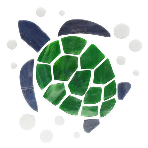 10 x 10 Inch Pre-Cut Stained Glass Turtle (Mosaics/Suncatchers)