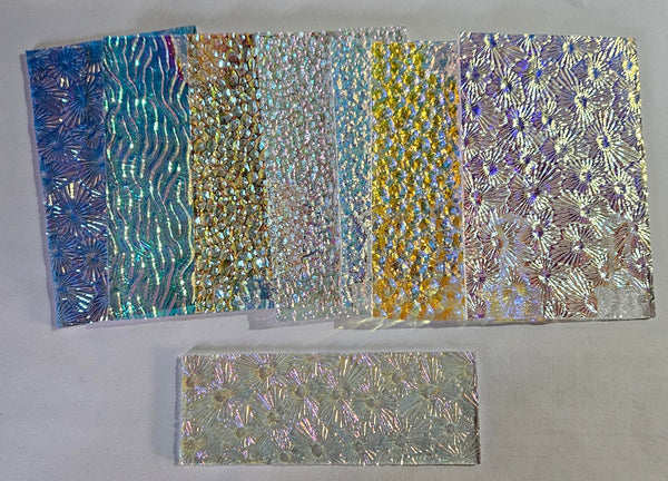 1/2 Lb Wissmach Texture Scrap On Clear - 90 Coe