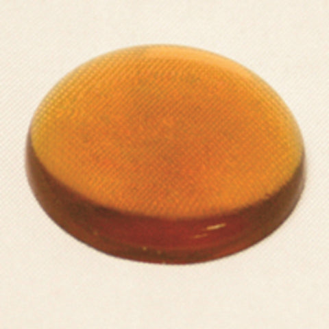 12mm Round  Light Amber Smooth Glass Jewel Flat Back