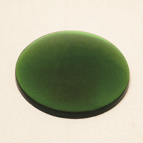 12mm Round Green Smooth Glass Jewel Flat Back