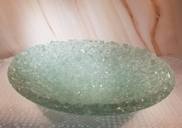 Fused Up-cycled Shower Door Glass Bowl / Dish Born Again Collection