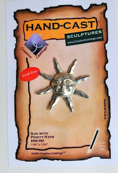 Lead Free Castings - Hand Cast Sun with Pointy Rays Casting / Sculpture