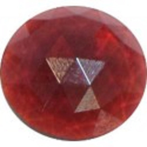 25mm Round Gold Pink Faceted Glass Jewel Flat Back