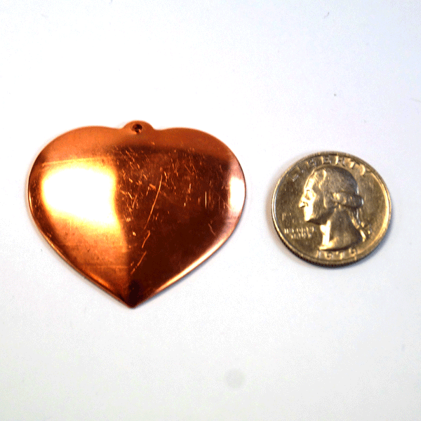 Domed Heart Copper Shape With Tab - 2 Pack for Enameling