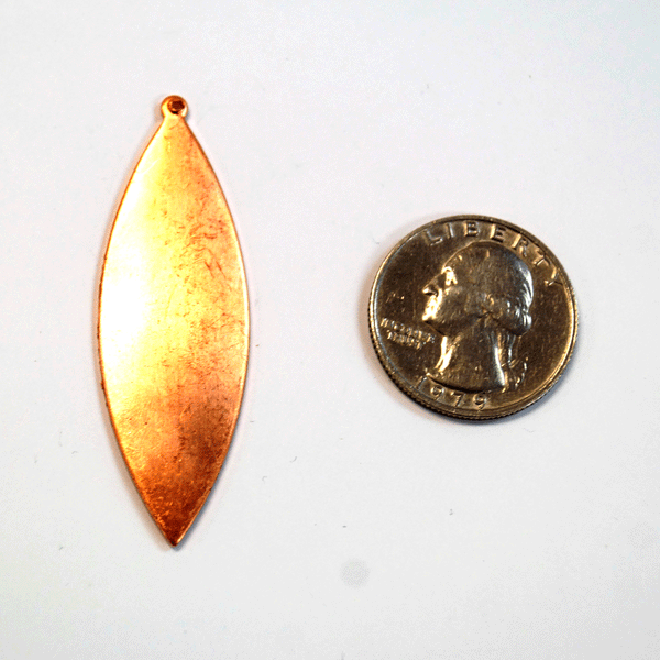 Domed Drop Leaf Copper Shape With Tab - 2 Pack for Enameling