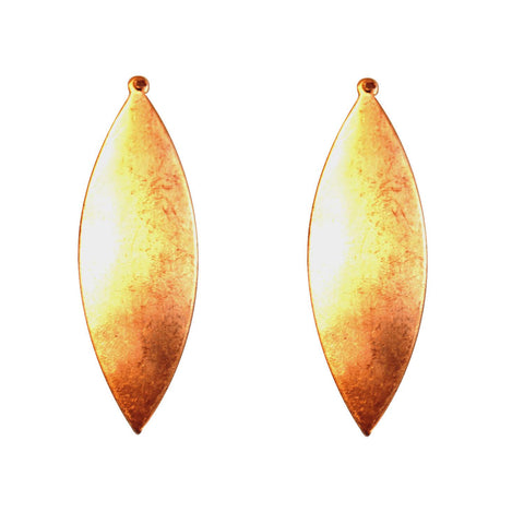 Domed Drop Leaf Copper Shape With Tab - 2 Pack for Enameling