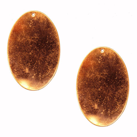 Oval Copper Shape With Hole - 2 Pack for Enameling