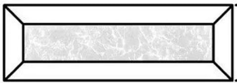2 x 8 Inch Clear Glue Chip Rectangle Shaped Glass Bevels - Pack of 5