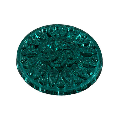 Blue Green Round Sundial Jewel - 35mm