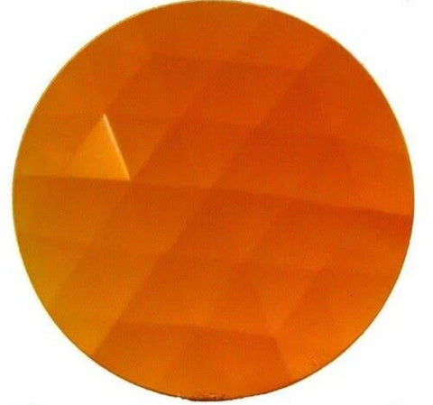 Round Orange 35mm Faceted Jewel