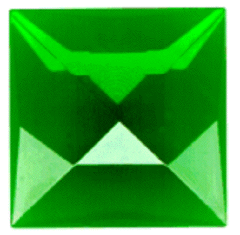 30mm Square Faceted - Green