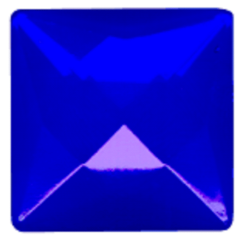 30mm Square Faceted Jewel- Dark Blue