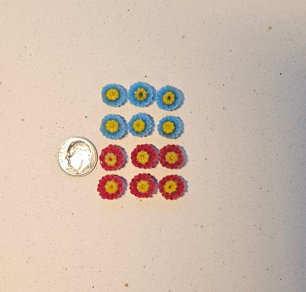 COE 96 Fusible Small Glass Flower Assortment (under 1/2 inch)