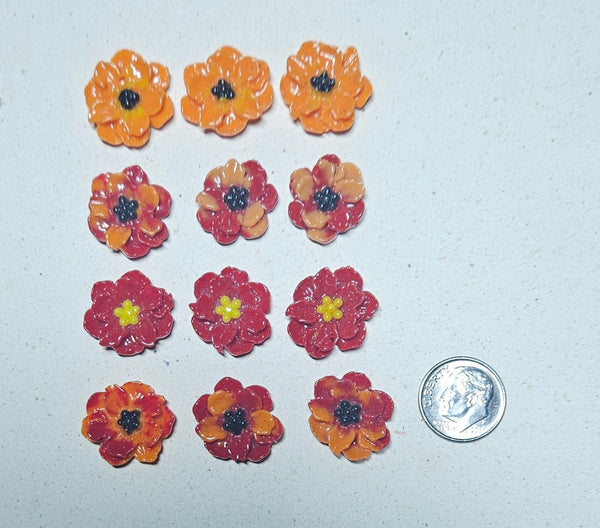 COE 96 Pre Fused Glass Flowers - Beautiful Little Flower Blossom Assortments (12)